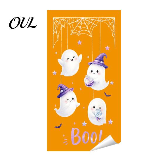 Festive Party Supplies for Halloween Castle Pet Static Cling Window Stickers, Spooky Bat Pumpkin Easy Peel Stick Wall Art Floral Glass Decals,