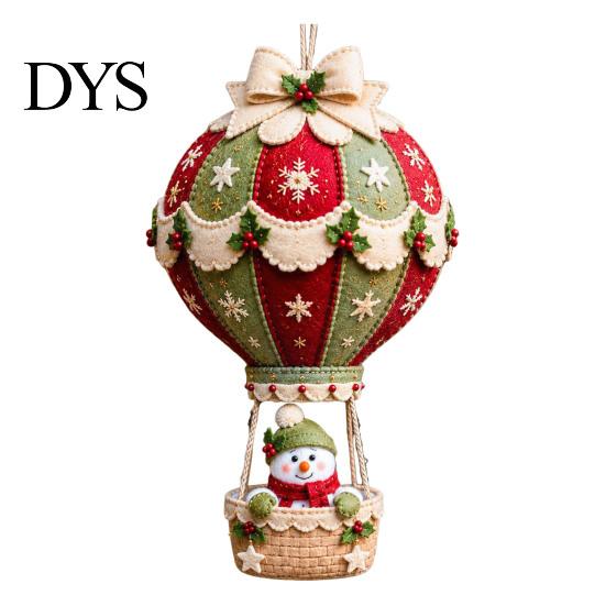 Weiche Stoff Bastelbedarf Weihnachten Heißluftballon DIY-Set, 3D Filz Hängende Dekoration Nähen Nikolaus Projekte für Erwachsene Schneemann Rentier
