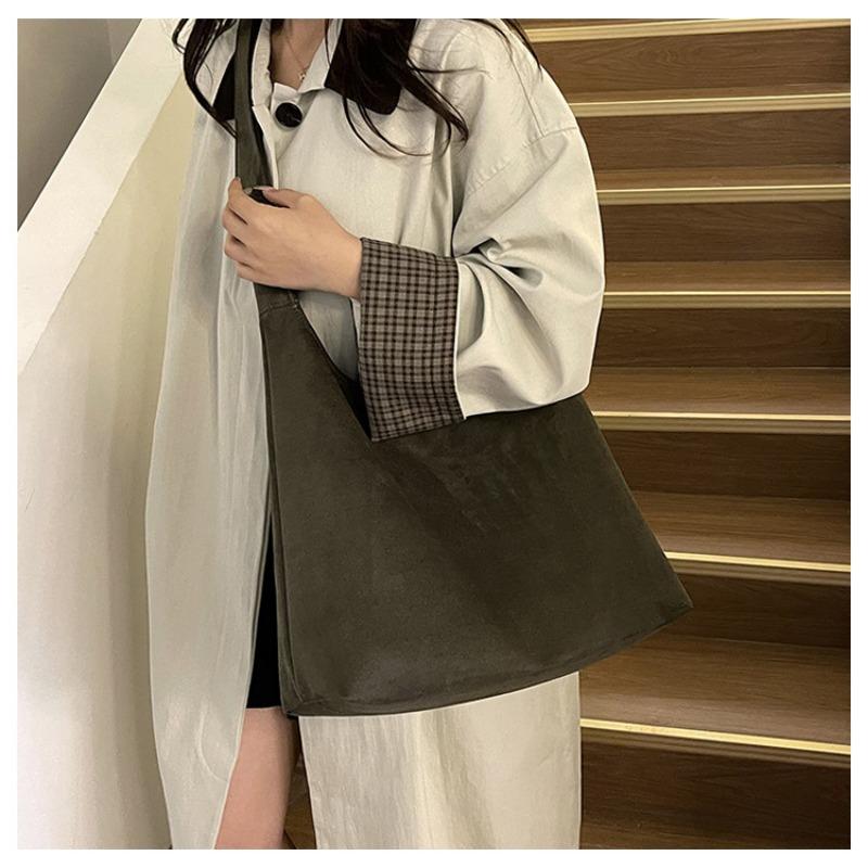 Suede bag women's large-capacity new autumn and winter versatile shoulder messenger bag commuter tote bag