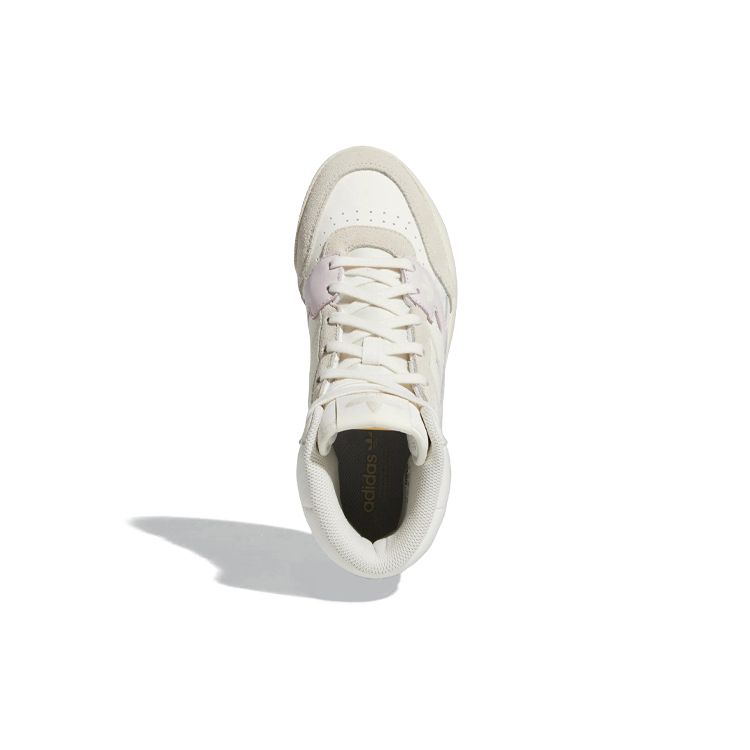 Adidas Originals Drop Step Se Leather Non-Slip Durable High-Top Skate Shoes Women Skate Shoes White Gray HR1418