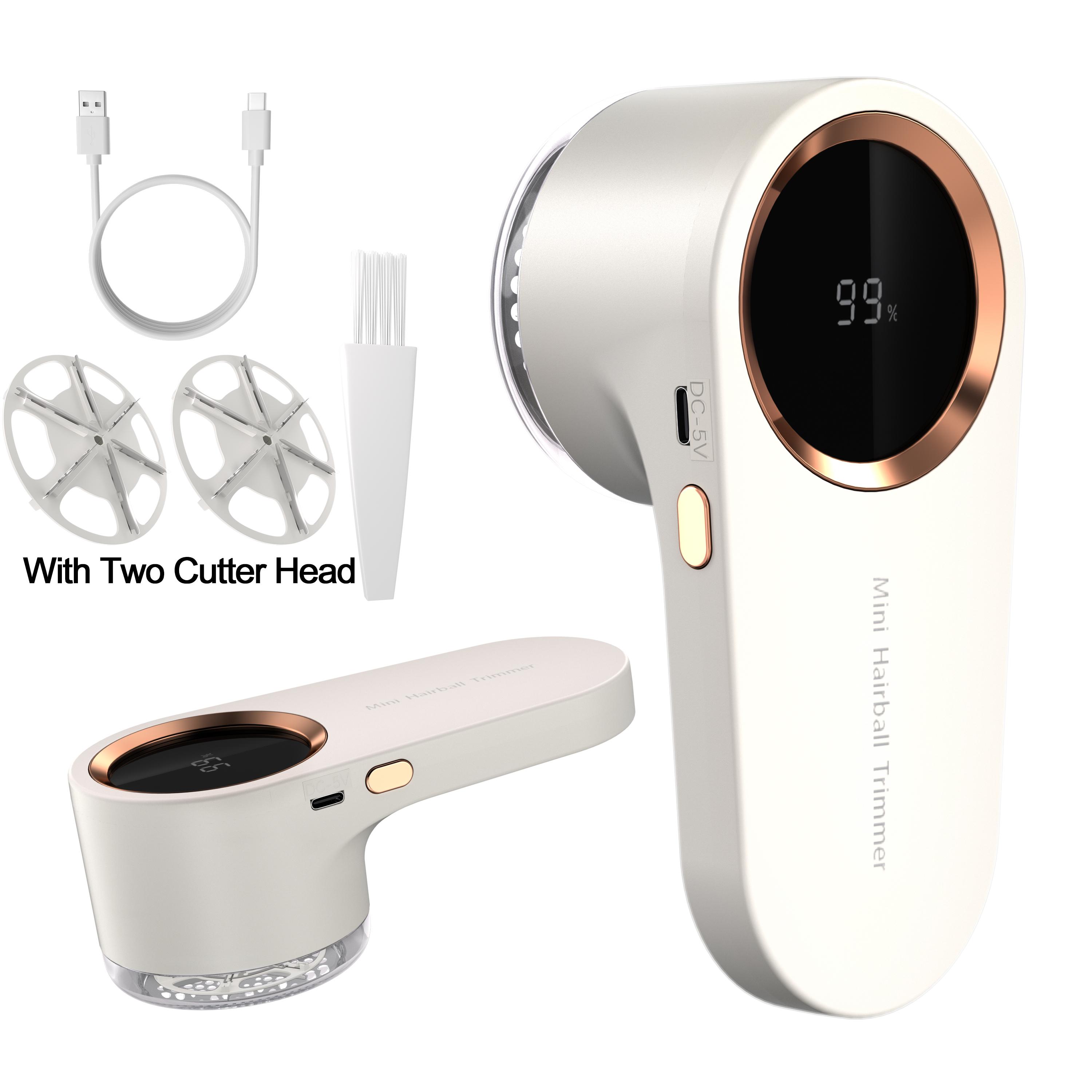 

Portable USB Rechargeable Electric Lint Shaver and Fabric Trimmer with Digital Display, Includes Two Blades – Ideal for Clothes