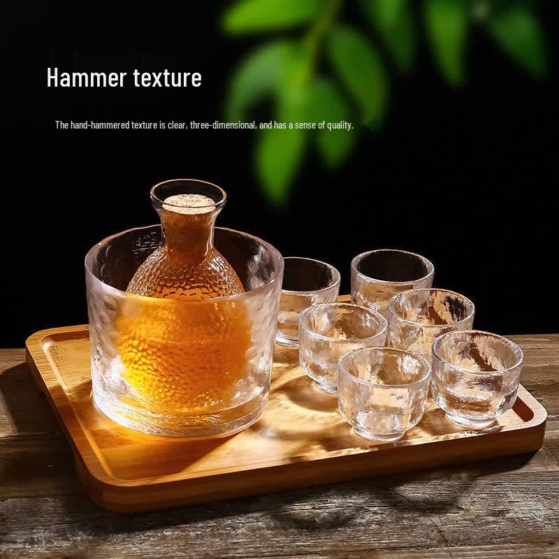 UOSO Hammered Glass Mini Drinkware Set