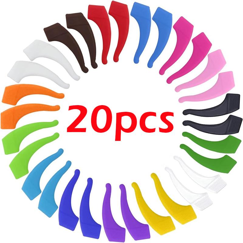 10/20pairs Silicone Anti-slip Ear Hooks for Women Men Antiskid Glasses Leg Ear Sleeve Clear Anti-fall Eyewear Holder Accessories