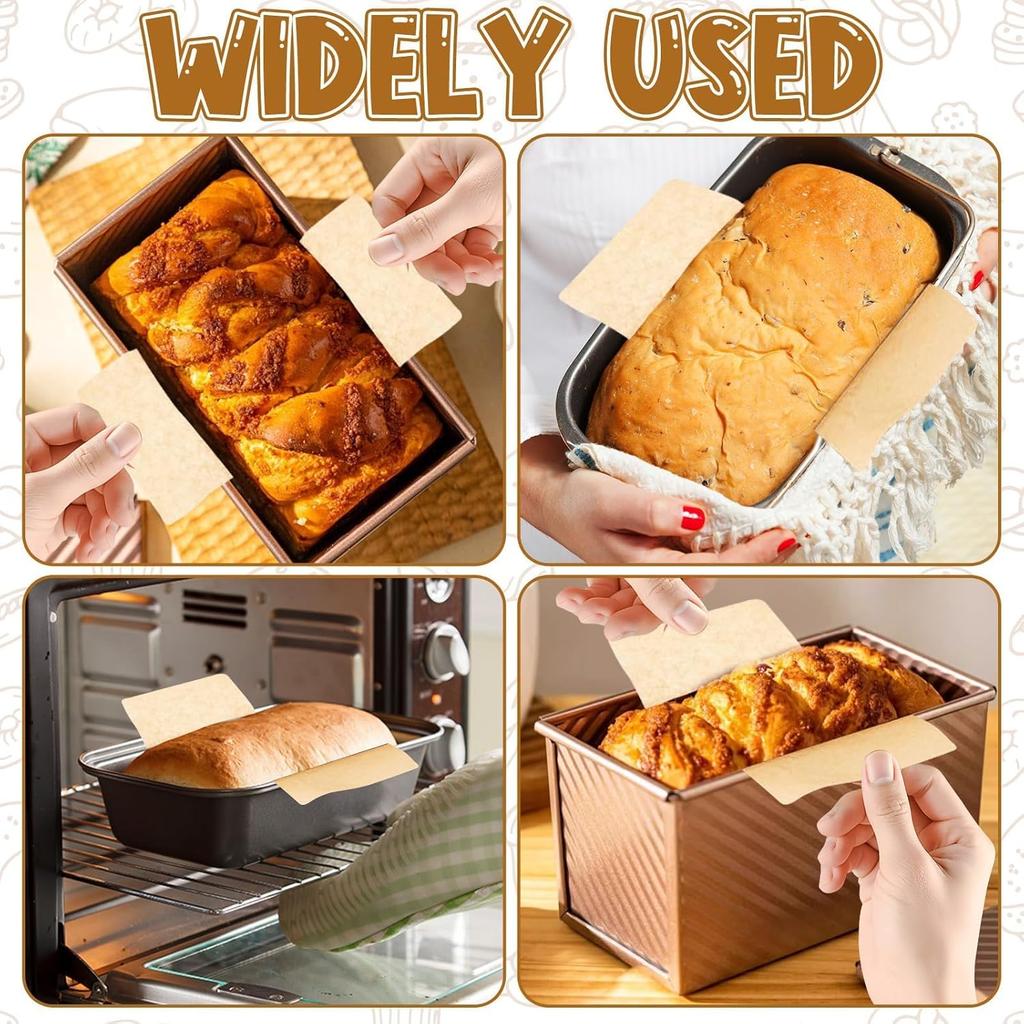 100Pcs Brown Baking Paper, Mini Bread Loaf Pan Liners Loaf Pan Parchment Liners Bread Pan Parchment Supplies, Non-Stick Disposable Greaseproof Baking