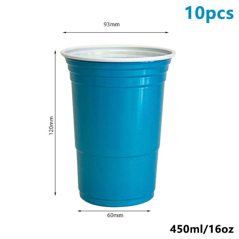 10Pcs 450Ml Colorful Disposable Plastic Cup Beer Pong Cup Redcups Cup For Graduation Party Or Bar Game Company Party