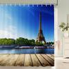 London Paris Scenic Paris Tower Printed Curtains for Bathroom Shower Curtain Partition Accessories Bath Curtain Home