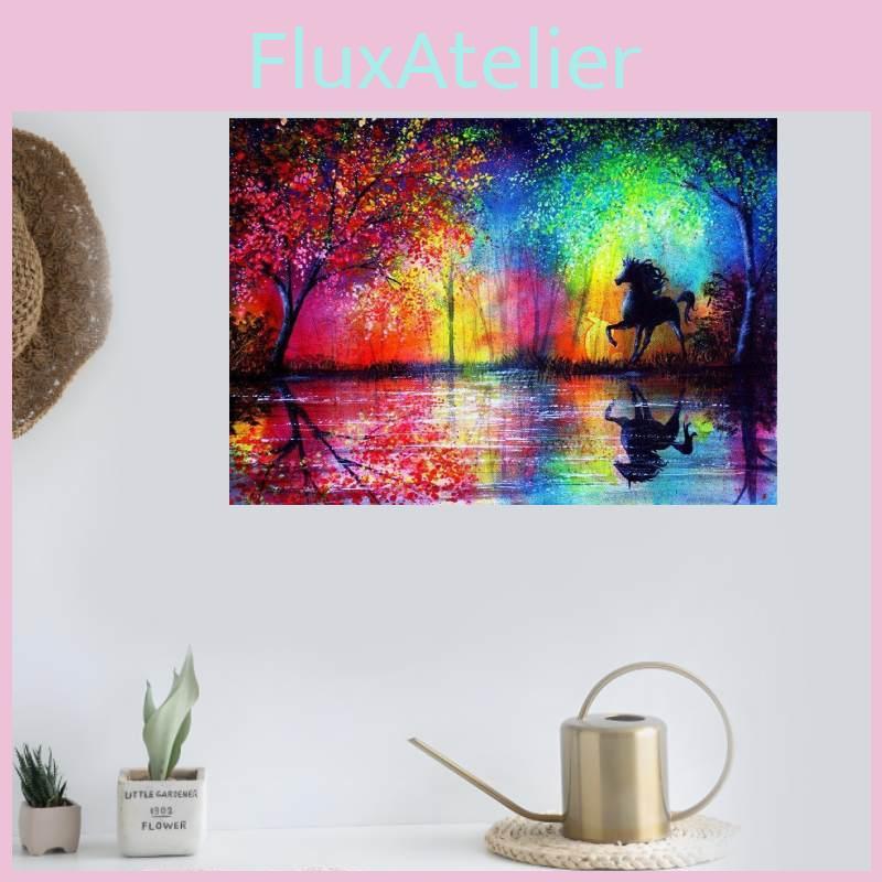 Unframed Canvas Animal Horse Wall Art For Bedroom And Office Interior Design