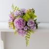 Peony & Daisy Silk Bouquet: 7-Fork Faux Flowers for Home Decoration