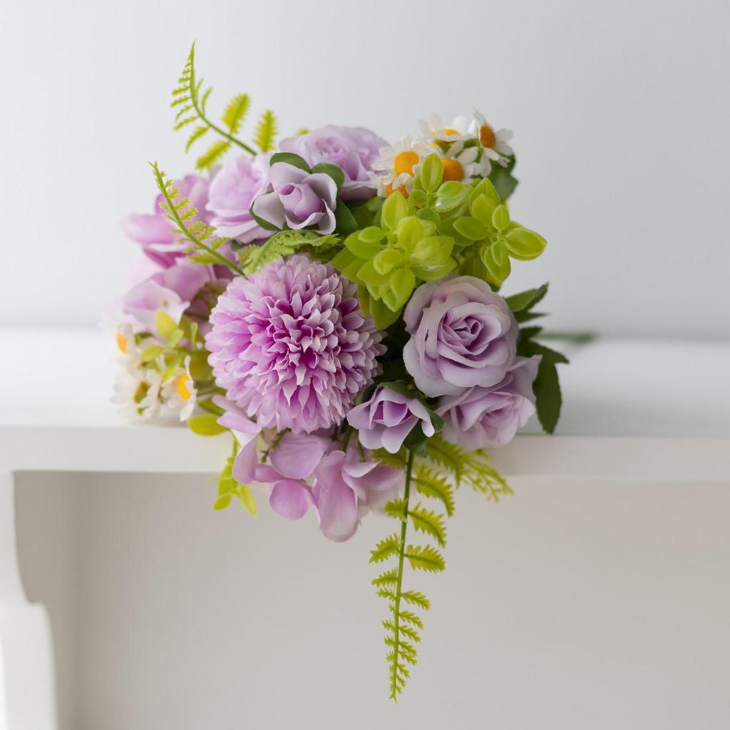 Peony & Daisy Silk Bouquet: 7-Fork Faux Flowers for Home Decoration