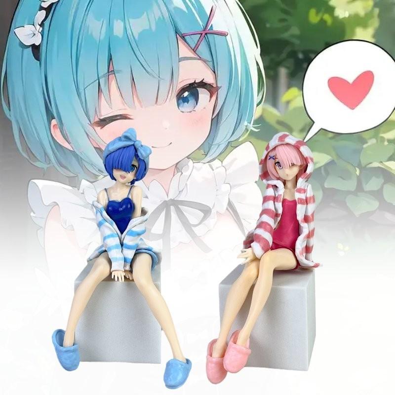 Charming Pvc Anime Figures Isekai Life Ram And Rem Beautiful Girl Collectibles