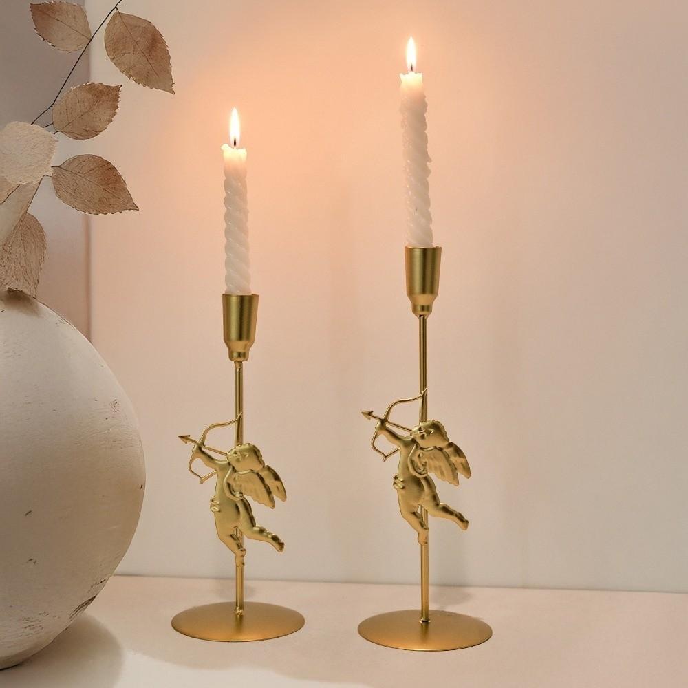 European Style Iron Art Candlestick High Foot Metal Candle Stand Cupid Candle Holder Anniversary