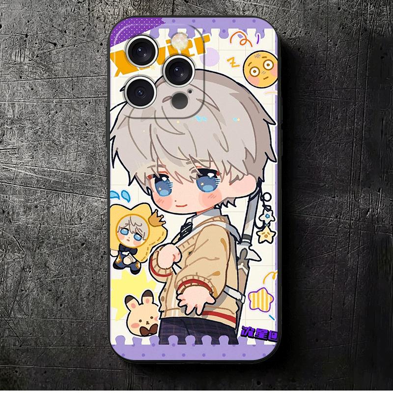 

Love And Deepspace Cute Soft Phone Case for iPhone 16 16E 17 Air 15 Pro Max 14 Plus 13 Mini 11 12 7 Black Cover Back Shell iPhone 17 Pro