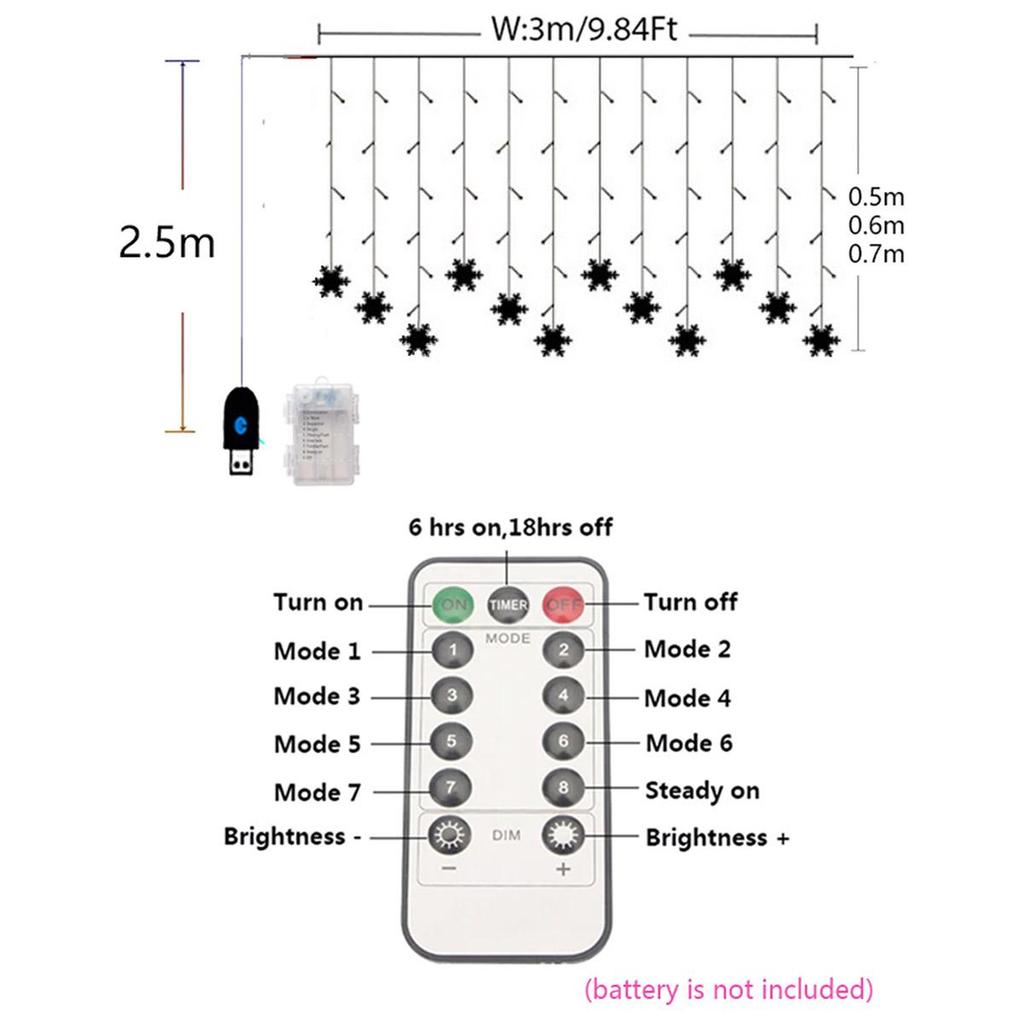 3M 72LED Icicle String Lights Christmas Garland Curtain Fairy Lights Outdoor For New Year Party Wedding Garden Terrace Patio Decoration