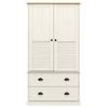 Vidaxl Vigo Wardrobe, White, 90X55X170 Cm, Solid Pine Wood