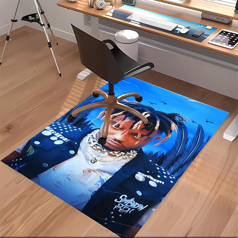 1pc Juice WRLD Print Area Rug - Soft, Washable Non-Slip Indoor Mat for Office Chairs, Living Room, Home Office Decorative Rug