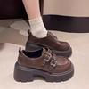 British Style Loafers Women's 2025 Spring New Heightened Platform Thick Heel Retro Mary Jane Single Shoes Small Leather Shoes Women