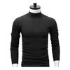 Men Shirt Solid Color Half High Collar Casual Slim Long Sleeve Tight Tight for Inner Wear