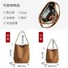 Vintage suede suede surface premium commuter bucket bag, matte cowhide large-capacity portable shoulder tote bag