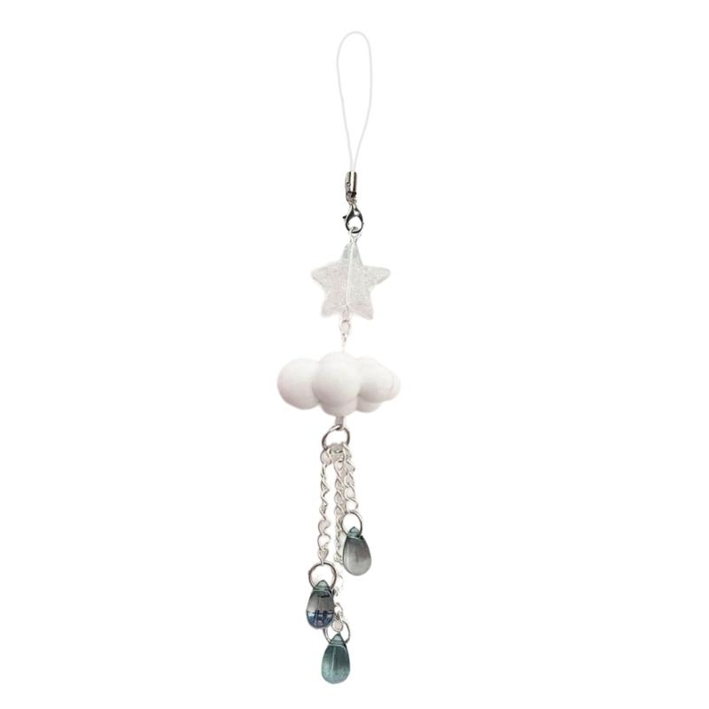 

Handmade Beaded Phone Charm Accessory Charming Beaded Mobile Pendant Convenient Keyring Bag Pendant for Women Girls 1 срібний