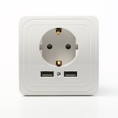 AB Tak 2 Bağlantı Noktalı USB Güvenlik Duvarı AC Güç Soketi Şarj İstasyonu Çıkış Adaptörü