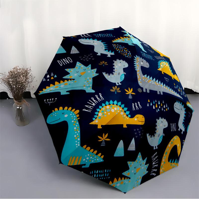 1pc Dino Rawrrr Automatic Open/Close Umbrella, Windproof, Folding Compact Umbrella with Lightweight Design for Women/Men087