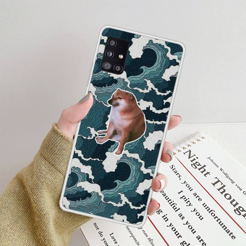 Funny Dog Cheems Phone Case For Samsung Galaxy S9 S10 Plus S10E S20FE A71 A51 A21S Clear Silicone Transparent Phone Cover