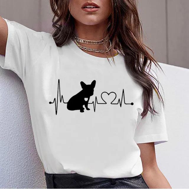 Dachshund Pug Teckel Cute Dog T-shirt Women Kawaii Harajuku Tops Female Summer Aesthetic Clothes Ropa XS-4XL Mujer