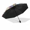 1pc Anime Characters Floral Kimono Print Automatic Folding Umbrella - Portable 3-Fold Design with Iron Frame - Perfect for Fans, Travelers, Daily Use,