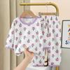 Cotton Kids Clothes Three Quart Sleeve Home  Sleepwear Children's Clothing Boy Girl Autumn Winter Tops Pants Suits Children Sets