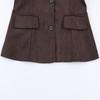 European & American Style Women's Corduroy Blazer and Wide-Leg Pants Set