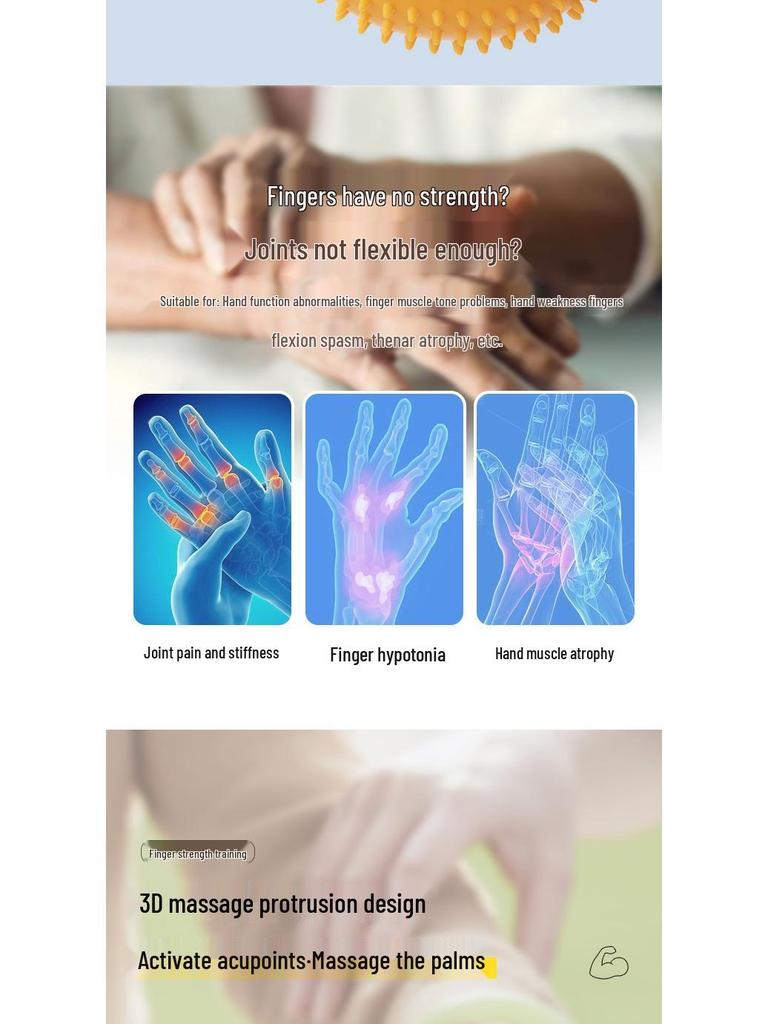 Spiky Finger and Wrist Rehabilitation Ball for Strength Training