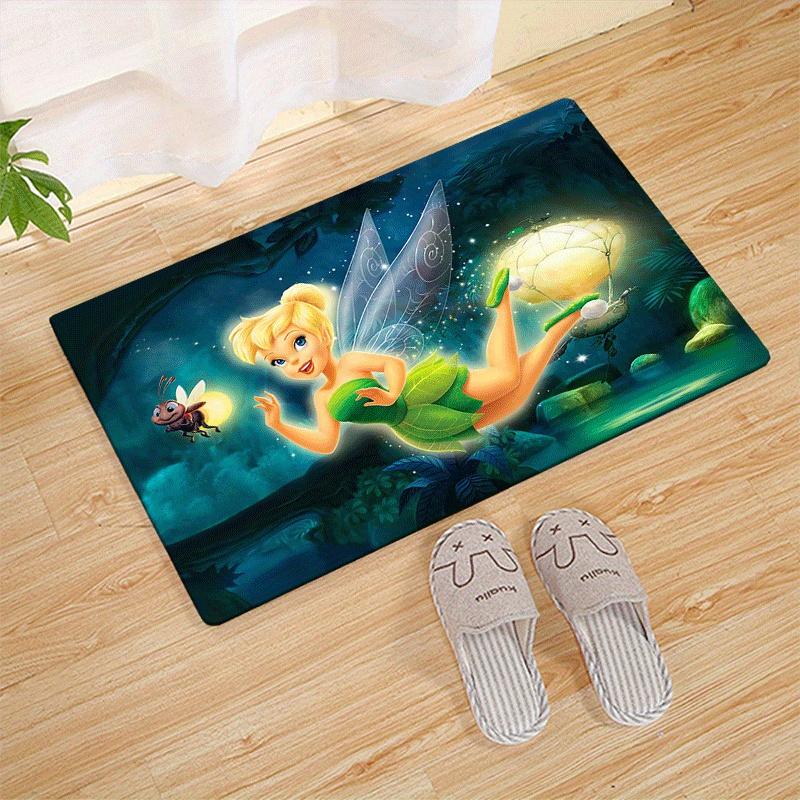 

1pc Tinker Bell Pattern Area Rug Soft Flannel Floor Mat for Living Room, Office, Bedroom and Carpet, Sofa Coffee Table Floor Mat 60cm by 90cm