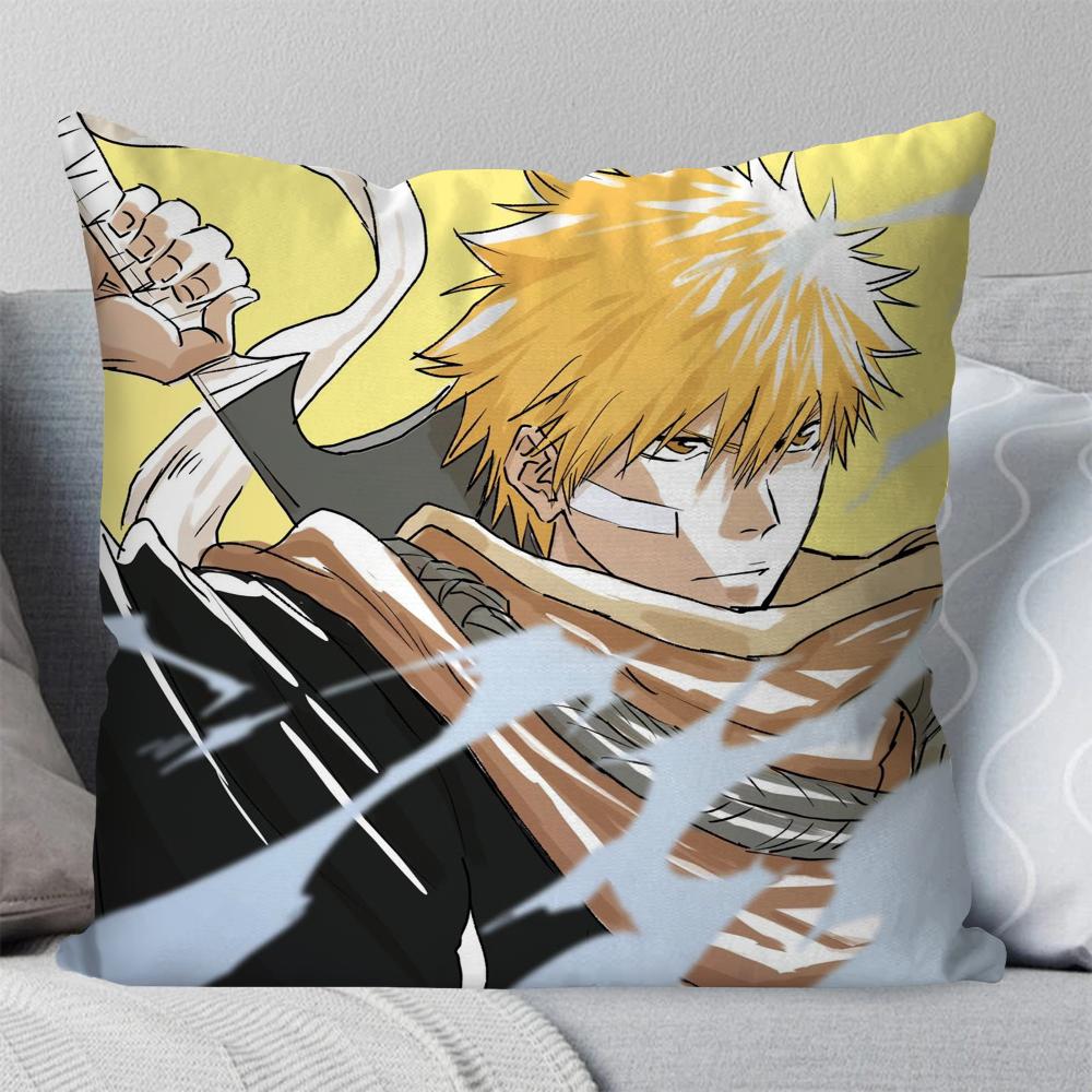 Kurosaki Ichigo Anime Bleach Pillow Case Square Pillow Bedroom Sofa LeisureComfort Cushion Car Living Room Home Decoration 40X40