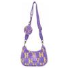 New MLB Plush Combo Bag, Crossbody Bag, Shoulder Bag Regular Women's Purple Yellow Color Block 7ABQM0126-50LDS