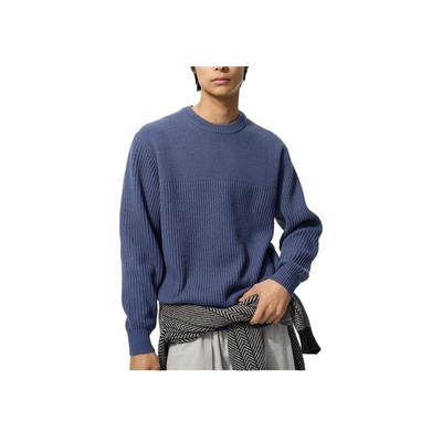 Uniqlo × JW Anderson Collaboration FW25 Solid Ribbed Knit Crew Neck Sweater Comfortable Loose Fit Drop Shoulder Unisex Sweater 479842-68