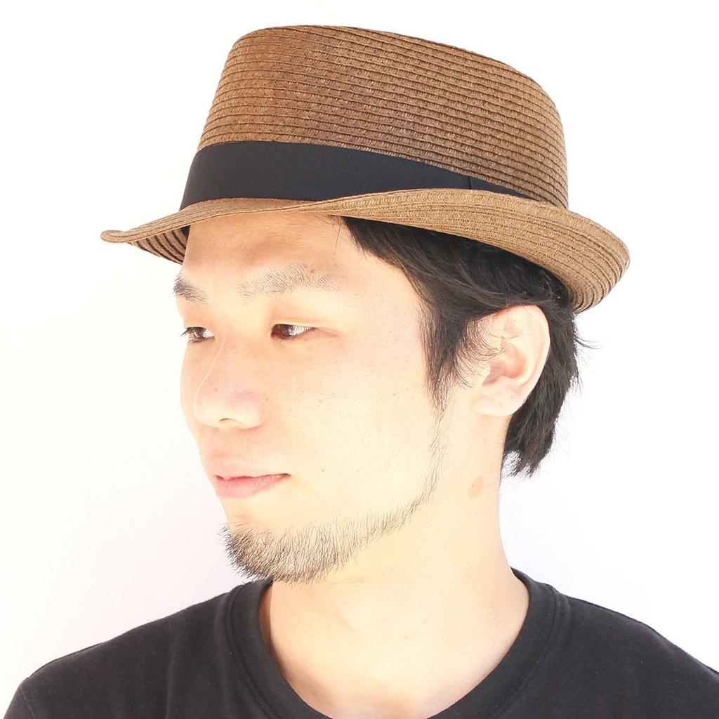 Basic Enchi Short Brim One Size Fits Brown Hat, 57cm-59cm, All, Men's,