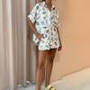 2026 Spring Women's Fashion: European & American Printed Short-Sleeve Shirt and Tie-Up Pants Set