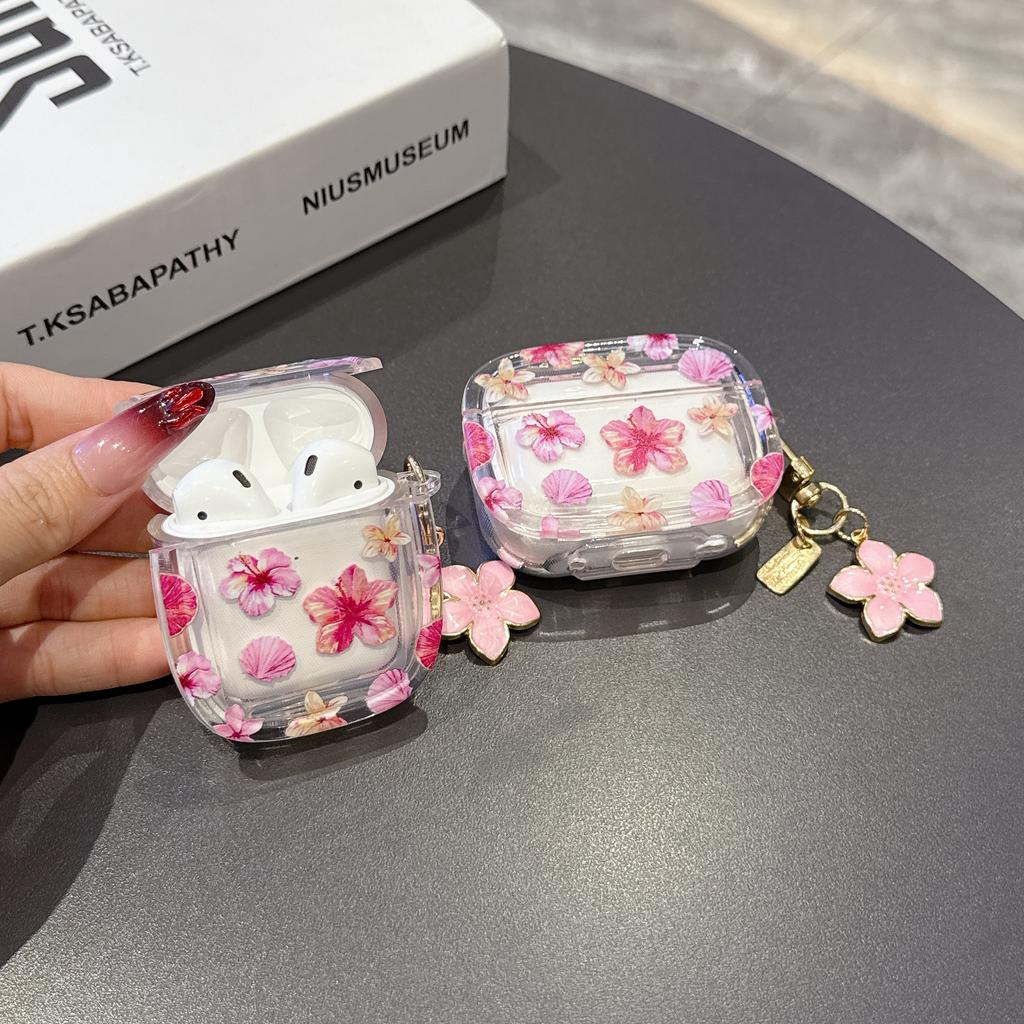 Glamorous Floral Pattern Wireless Bluetooth Case For AirPods1/2 AirPods 3/4 Pro And Pro2 TPU Headphone Covers With