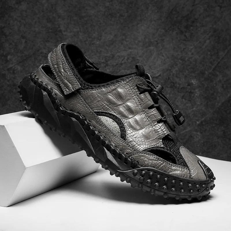 Men Sandals Genuine Leather Outdoor Summer Mens Causal Shoes Beach Sandals Man Fashion Casual Sneakers for Men