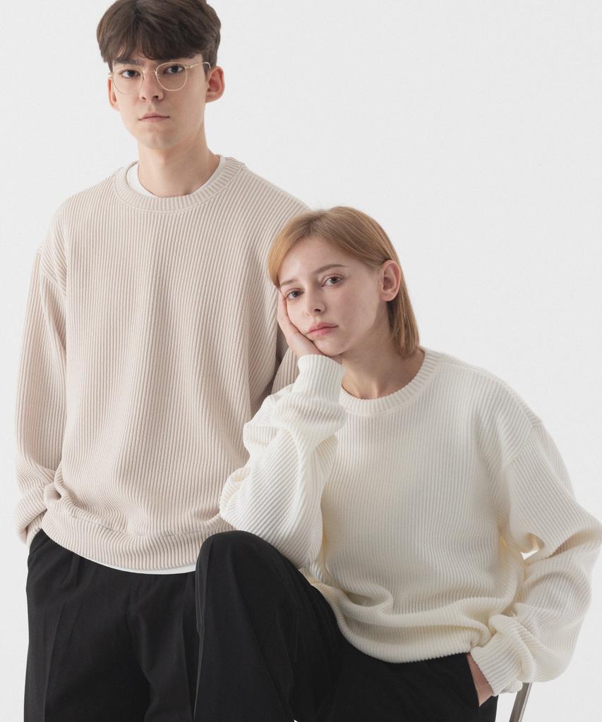 PIANER [2 Pack] Comfortable Oversized Crew Neck Knit (5 Colors)