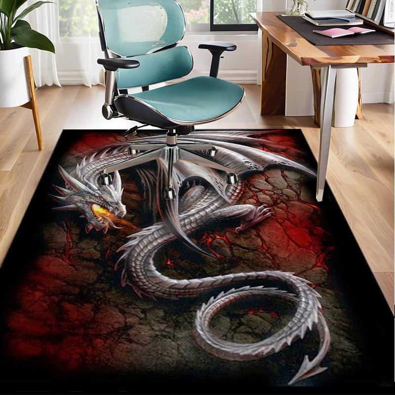Mythical Dragon Flight Office Rug Chair Mat, Entryway Carpet, Suitable for Front Door, Bedroom, Living Room, Desk, Holiday Gift