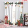 2pcs,2D Plane Printing Popular Curtains Christmas Tree Gift Garlands Ornaments Versatile Polyester (without Rod) Festive Perfect