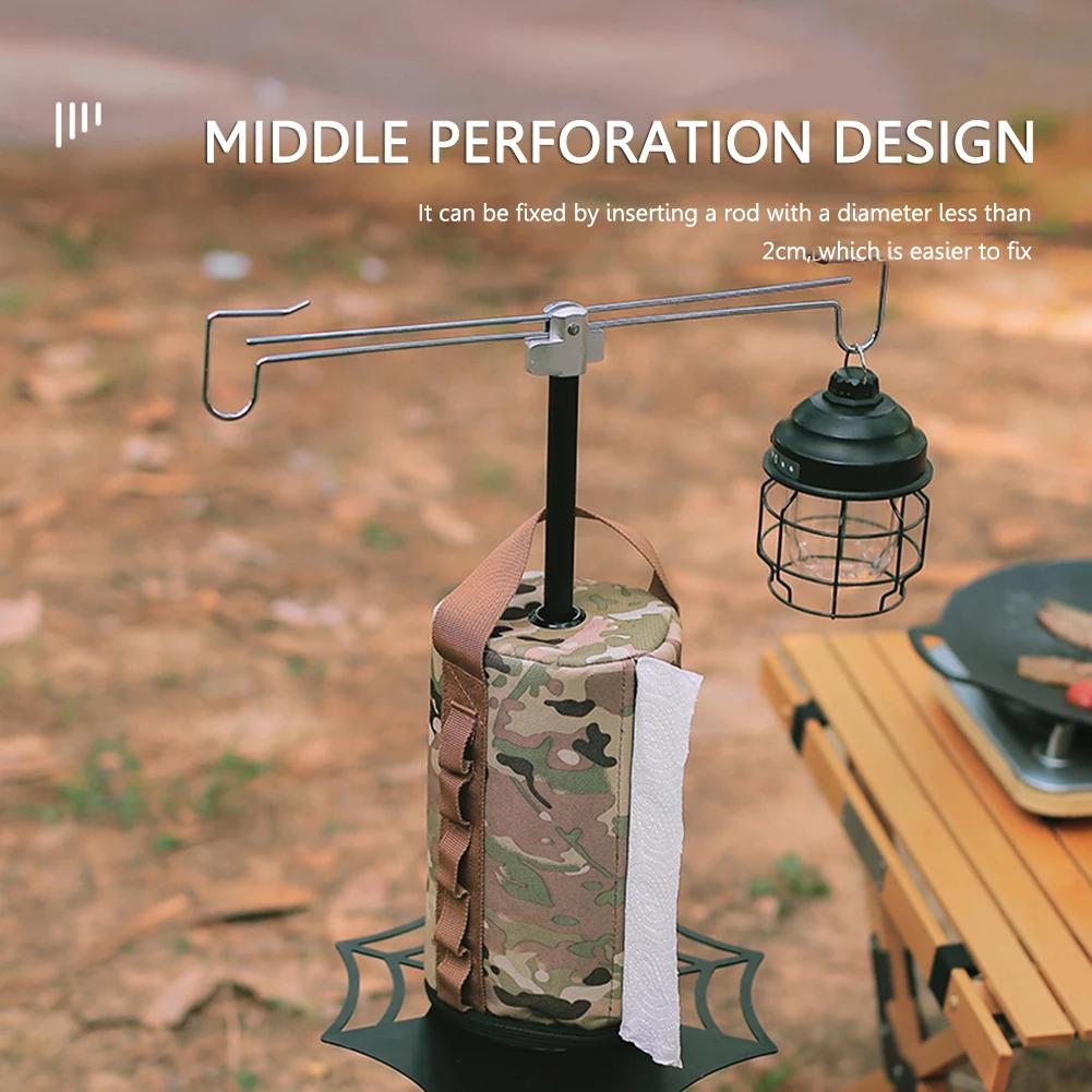 Polyester Camping Paper Box Multifunctional Kitchen Tissue Box Middle Perforated Paper Extraction Box Portable Outdoor Equipment