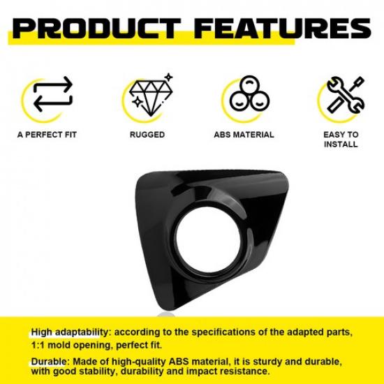 For Toyota Corolla S 2014-2016 Front Fog Light Bezel Glossy Black Cover Set-Of-2