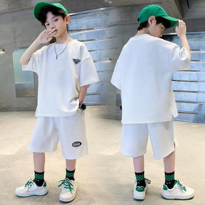 Children's Clothing Boys' Summer Sports Suits Children's Western Style Fashionable Short-sleeved Shorts Two-piece Suit Big Children's Summer