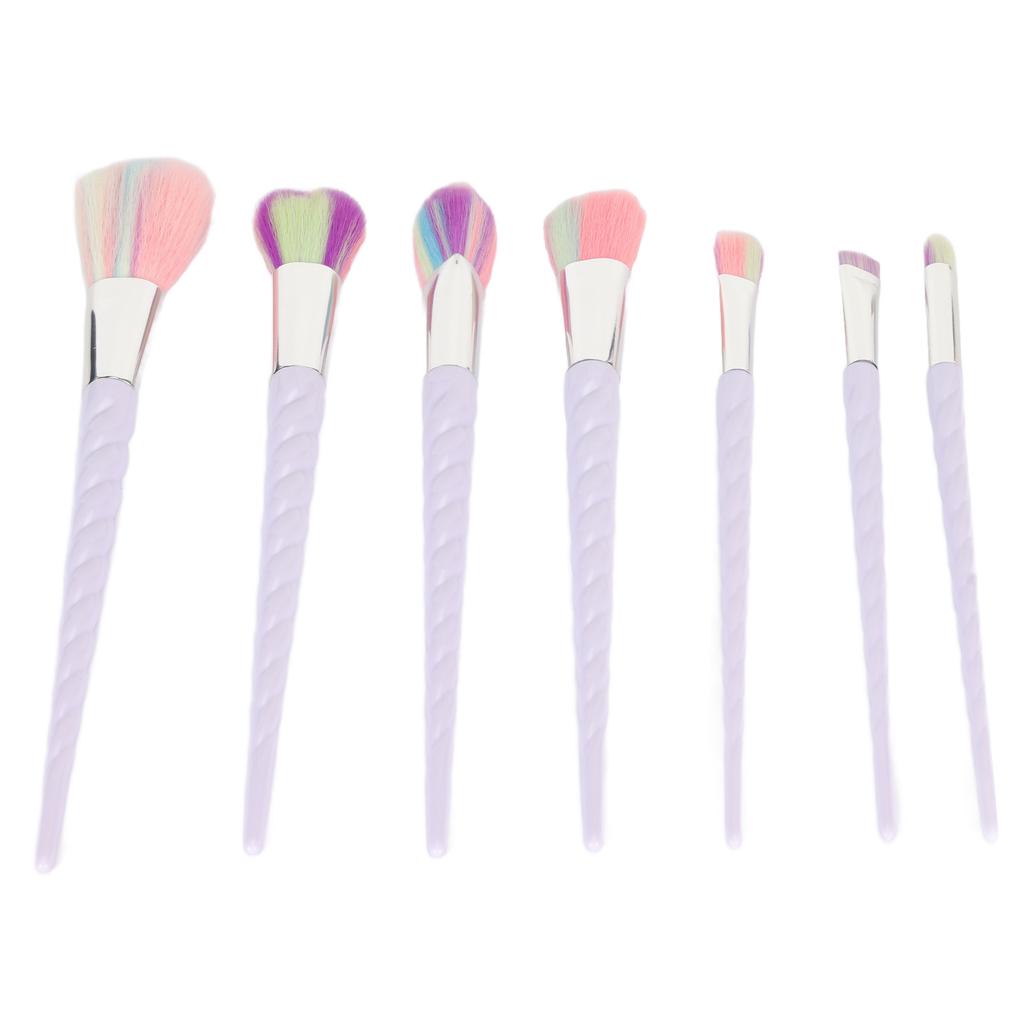 Makeup Brushes Soft Colorful Bristles Ergonomic Handle Cosmetic Brush Set for Loose Powder Eyeshadow Blush 7pcs