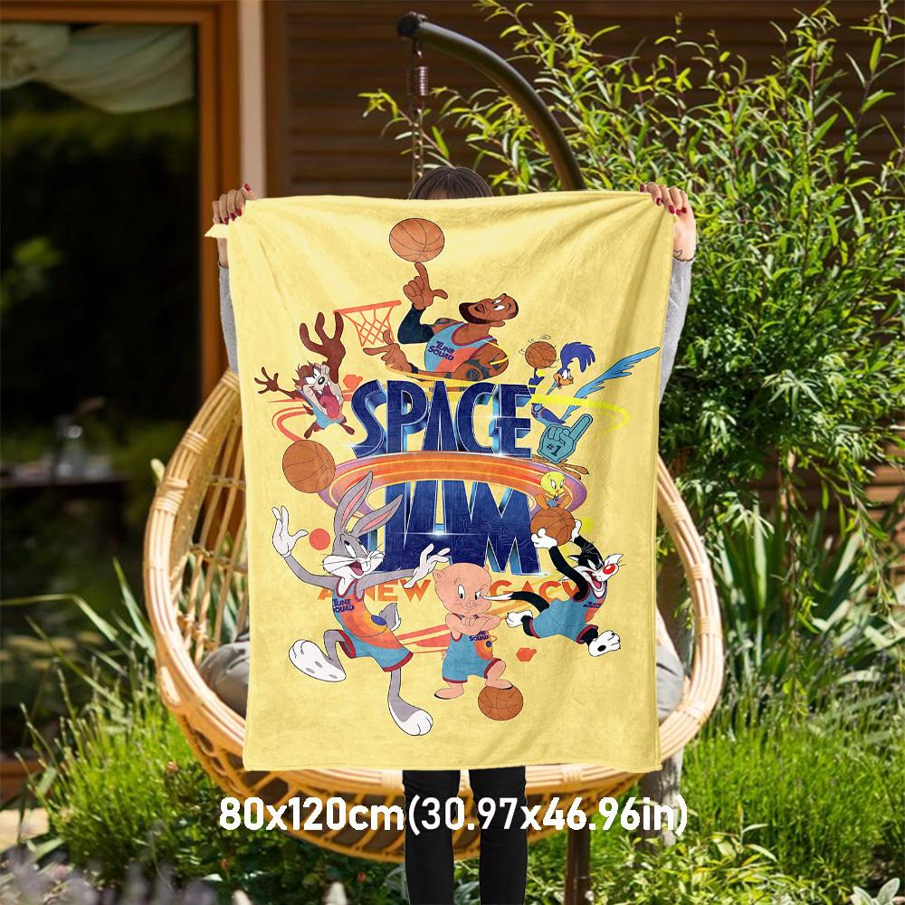 

1PC Space Jam: A New Legacy Tune Squad Outdoor Flannel Blanket Soft Plush Decor for Picnics, camping,Bedroom, Playroom, Office1226A 80x120cm(31x47inch)