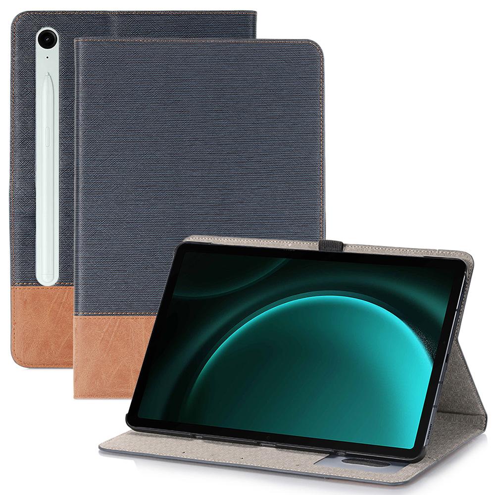 For Samsung Galaxy Tab S10 FE/S9 FE Wallet Case Cross Texture PU Leather Tablet Cover