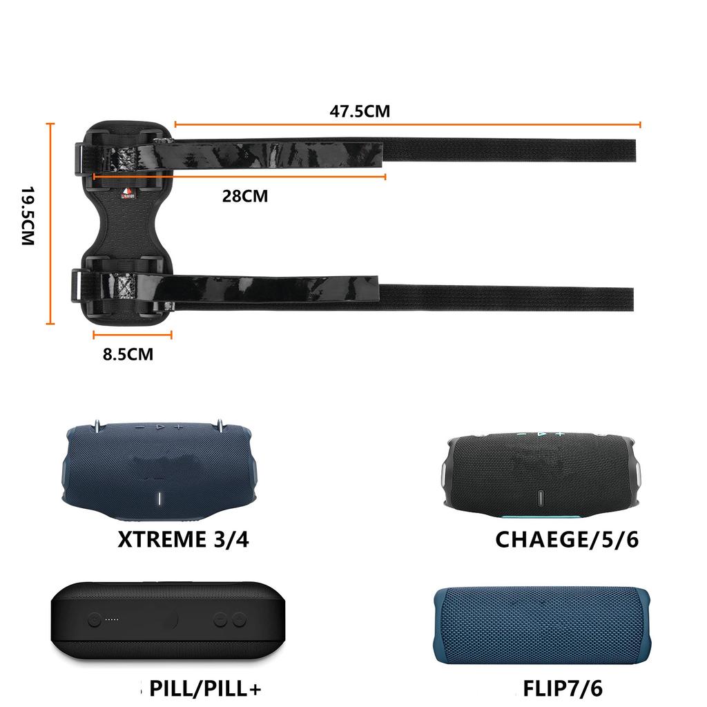 Black Speaker Holder Suitable For JBL Xtreme 3/4 Speaker Strap For Charge5/6 Speaker Bike Strap For Flip7/6 Speaker Holder