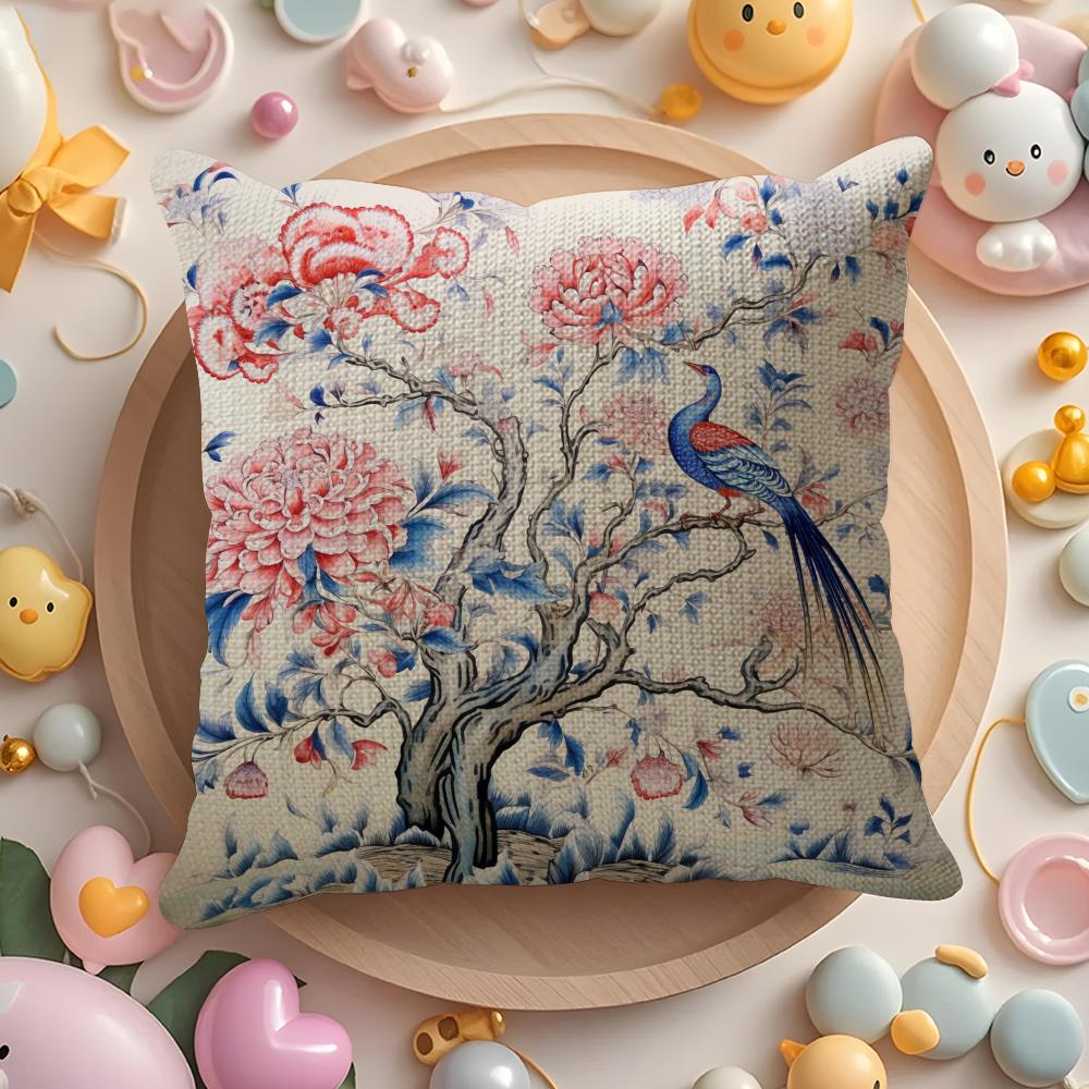 Elegant Traditional Chinese Art Pillow Case Pattern Printed Pillowcase For Living Room Sofa Cushion Cover  Bedroom Decor